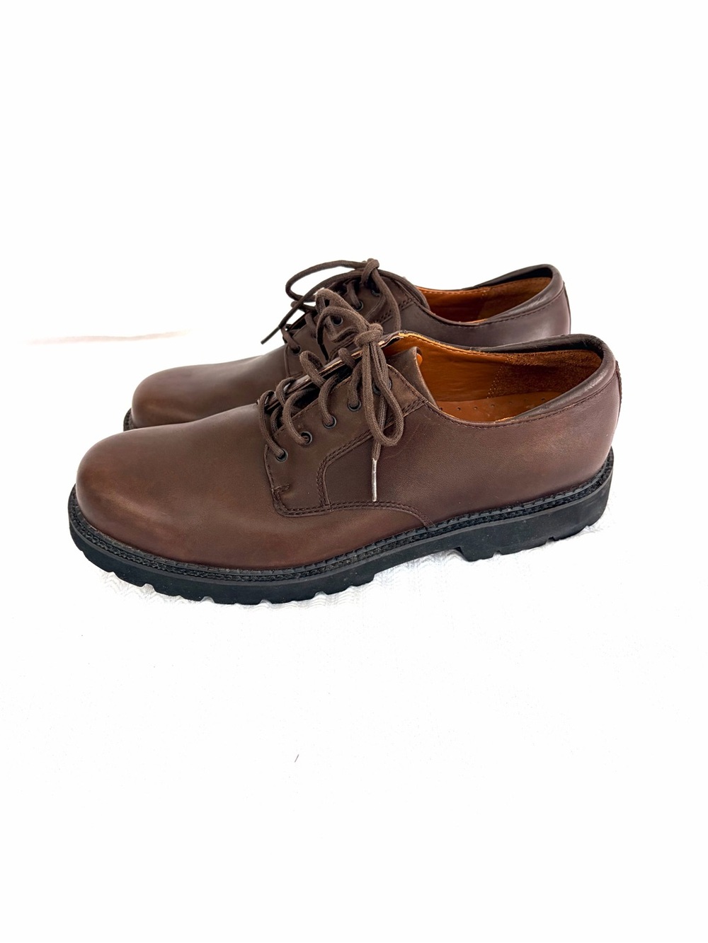Rockport Brown Leather Derby Lace-Up Shoes - Oxford Plain Toe 10M